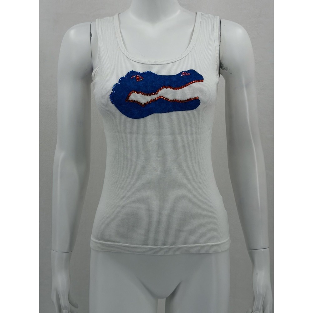 Simply Roses Top Womens Small White Florida Gators Tank Tailgate Party Football